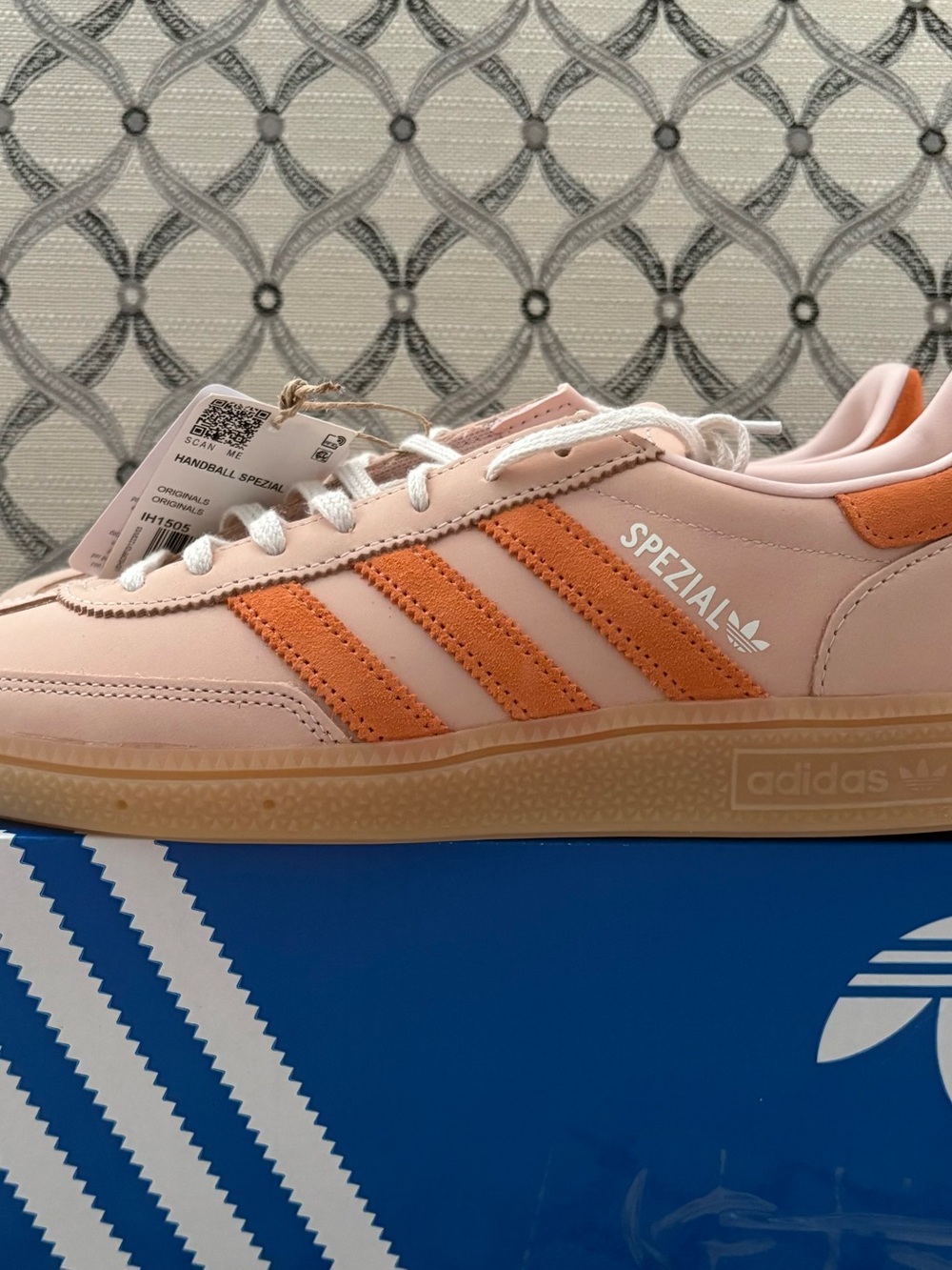 adidas Handball Spezial Womens Orange Sneakers Casual Shoes IH1505